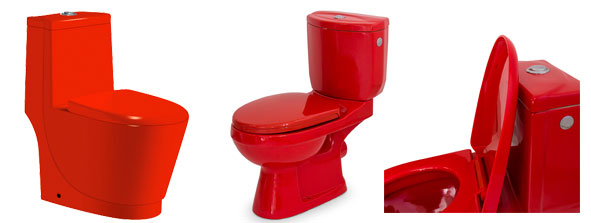 Toilettes Red is Dead Loobow Toilettes couleur rouge, gamme Red is Dead
